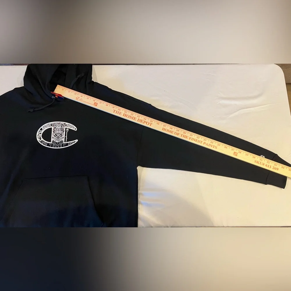 Champion Black Hoodie with Intricate Graphic C Logo - Picture 8 of 9